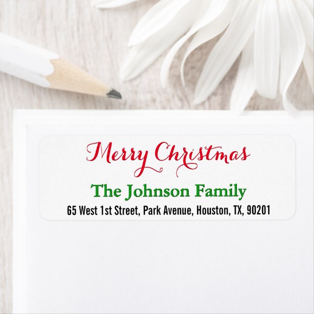 DIY Custom Elegant Merry Christmas Return Address (Insitu)