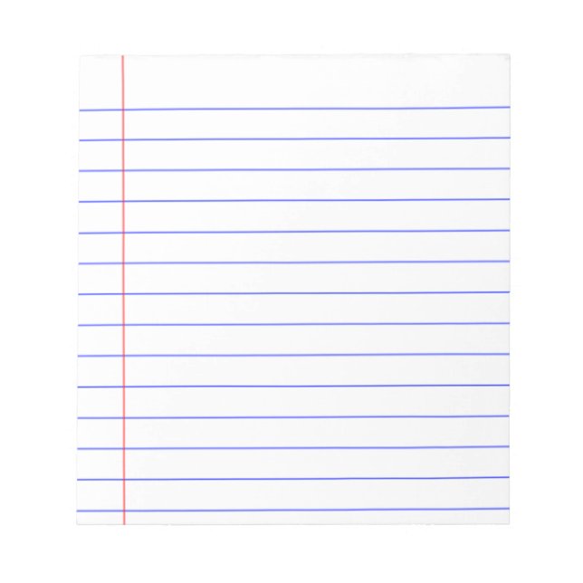 DIY CUSTOM NOTEBOOK PAPER BLOCK, THIN LINES NOTEPAD (Front)