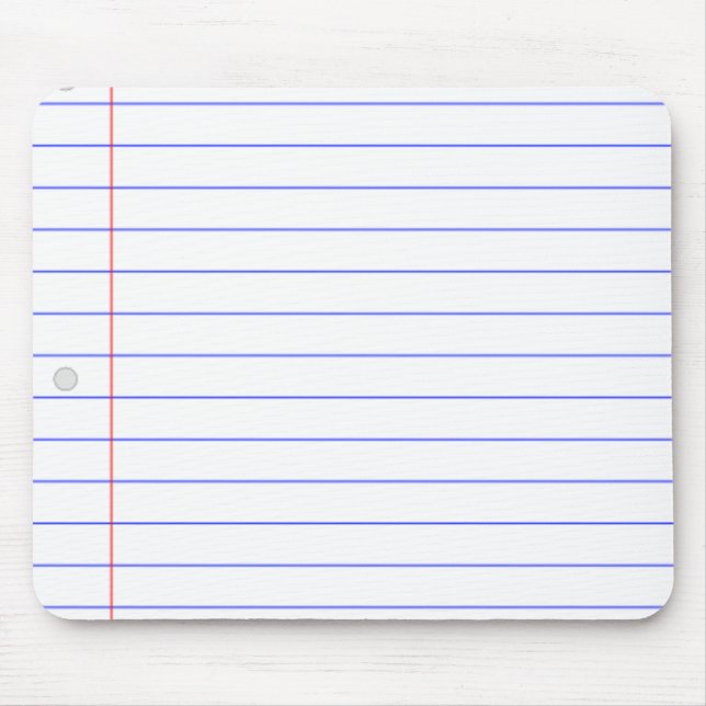 DIY CUSTOM NOTEBOOK PAPER BLOCK WITH THIN LINES MOUSE MAT (Front)