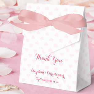 DIY Custom Personalised Elegant Script Pink Hearts Favour Box