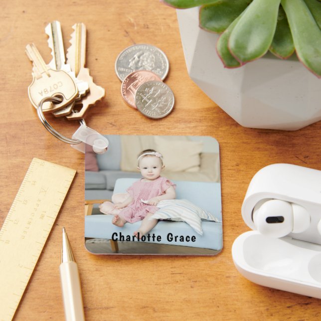 DIY Custom Personalised Photo and Name Key Ring (Desk)