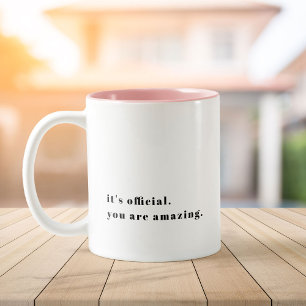 DIY Custom Text You are Amazing Valentine Two-Tone Coffee Mug