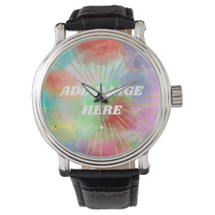 DIY Customised Colourful Summer Watercolor Clouds Watch