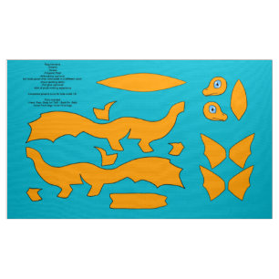 DIY Cut and Sew Koi Dragon Plushie - Orenji Ogon Fabric