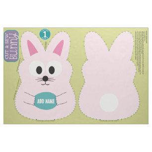 DIY Cute Bunny Stuffed Animal Custom Name Fabric