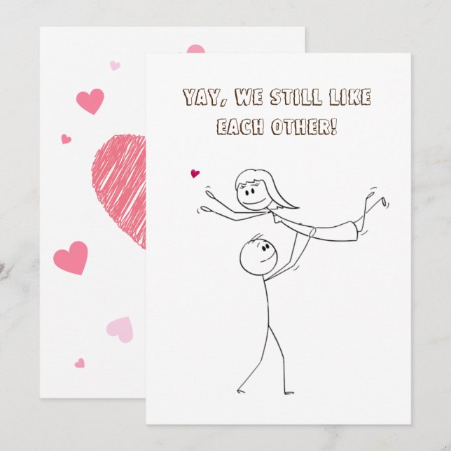 diy cute valentines day  holiday card (Front/Back)