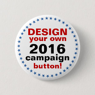 DIY Design Your Own Campaign blue stars 6 Cm Round Badge