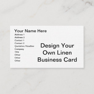 DIY - Design Your Own Linen Business Card