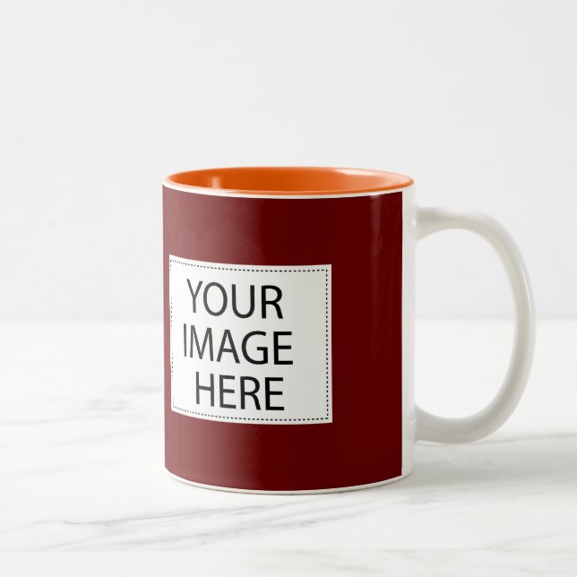 DIY Design Your Own Maroon and Orange Mug Gift (Right)