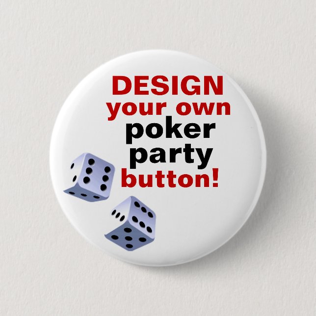 DIY Design Your Own Poker Party Casino Button Pin (Front)