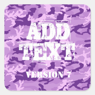 DIY Design Your Own Purple Camouflage V7 Square Sticker