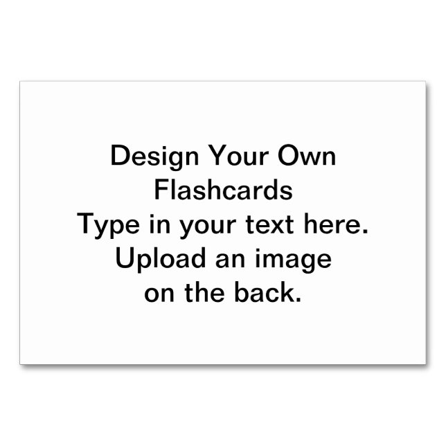 DIY - Design Your Own Reading Flashcards Table Number (Front)