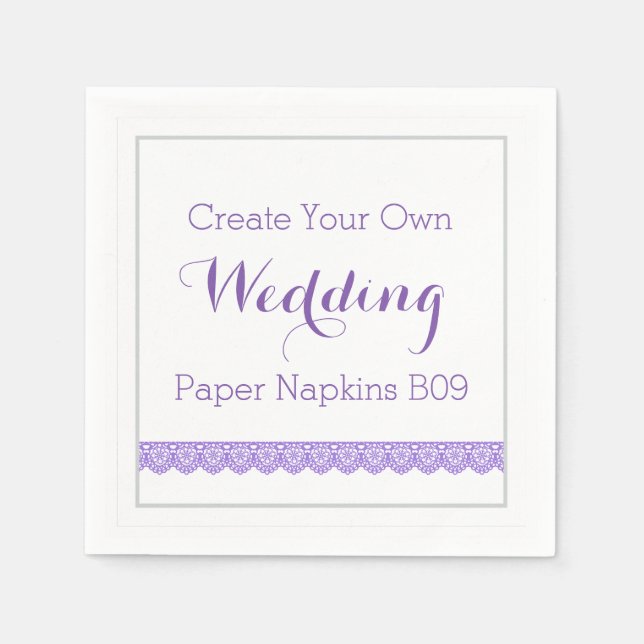 DIY Design Your Own Wedding Paper Napkins B09 (Front)