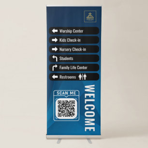 DIY Directional Welcome Church Retractable Banner