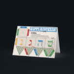 DIY Dreidel Happy Hanukkah Greeting Card<br><div class="desc">A card that transforms itself in the traditional dreidel game - all you need is a pair of scissors and glue and you are ready to some Hanukkah fun with the kids.   Inside the message can be customised to whatever message you wish.</div>