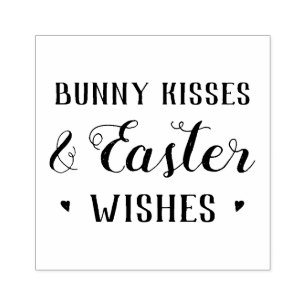 DIY Easter stamping. Bunny Kisses & Easter Wishes. Rubber Stamp
