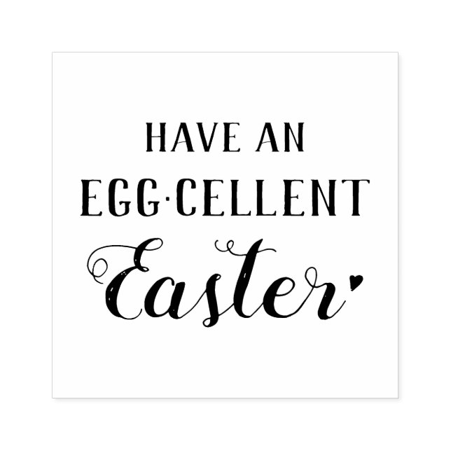 DIY Easter stamping. Have an Eggcellent Easter. Rubber Stamp (Imprint)