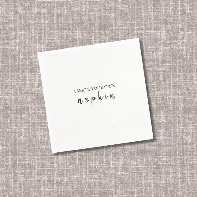 DIY Editable White Black Wedding Cocktail Napkin (Creator Uploaded)