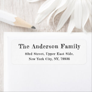 DIY Elegant Hand Drawn Script White Return Address