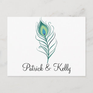 DIY Elegant Peacock Feather Postcard