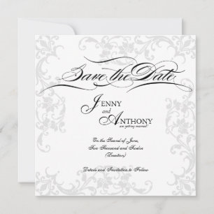 DIY Elegant Save the Date in Black and White