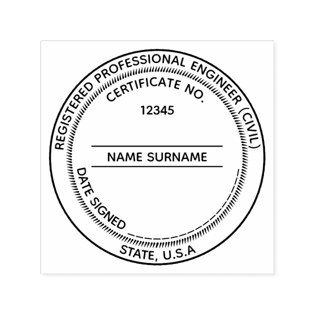 DIY Engineer Professional LLC seal CUSTOM Self inking Stamp Zazzle