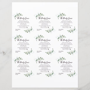 DIY Eucalyptus Bridal Shower Panty Game Card