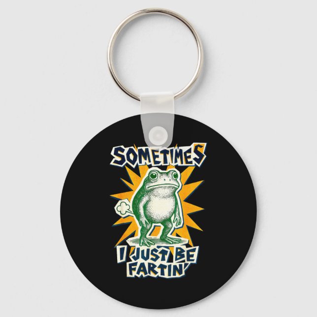 DIY Fartin Sometimes Collage I Just Frog Poster Sm Key Ring (Front)