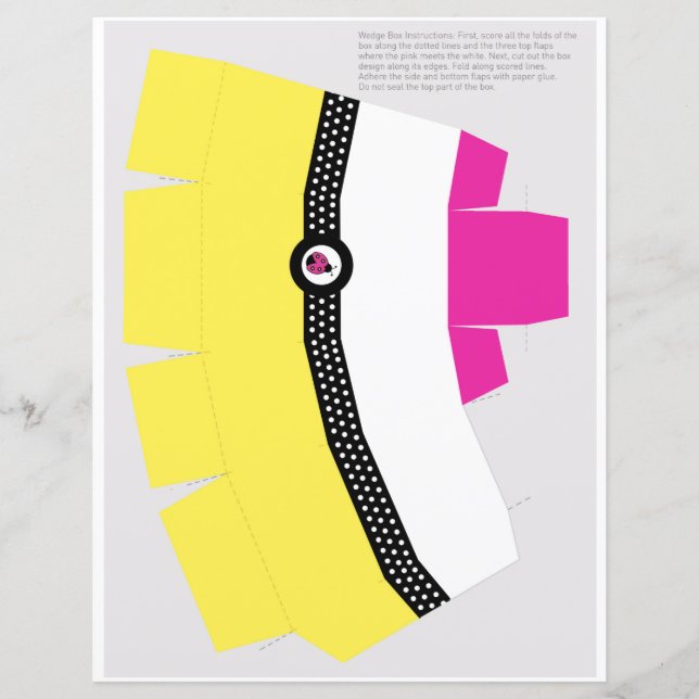 DIY Favour Box Printable to Cut Fold Assemble (Front)