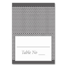 DIY Fold Tented Place Cards Chevron Grey