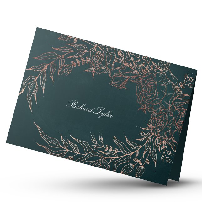 DIY Folded Emerald Green Rose Gold Place Cards (Creator Uploaded)