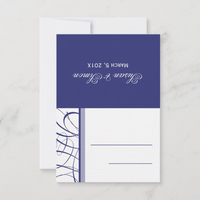 DIY Folded Table Place Card - Navy (Front)