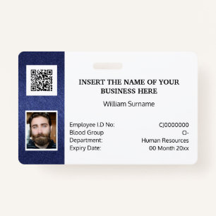 DIY ID card classic simple photo logo NO barcode ID Badge