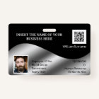 DIY ID card faux silver black | photo logo