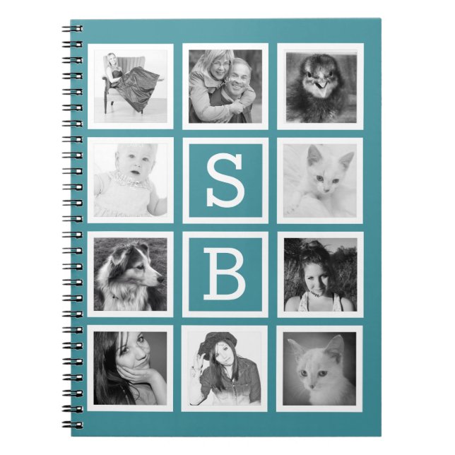 DIY Instagram 10 Photos and Initials Personalised Notebook (Front)