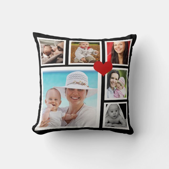 DIY Make a Personalised Photo Template Heart Cushion (Front)
