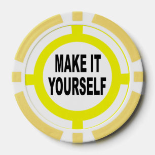 DIY Make It Yourself white and yellow Poker Chips