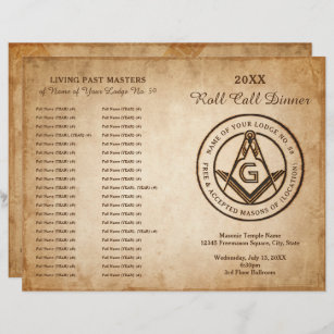 DIY Masonic Program Template Freemason Stationery