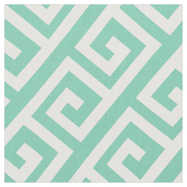 DIY Meandros Greek Key Pattern Custom Fabric (Close Up)