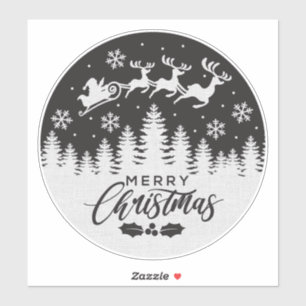 DIY Merry Christmas Santa Deer White Sticker