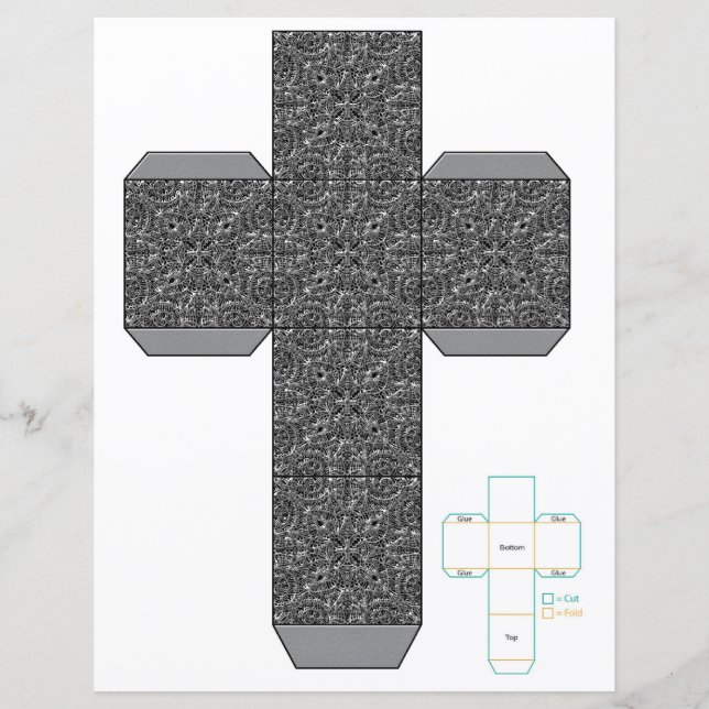 DIY metal trendy ornament doodle box Template (Front)