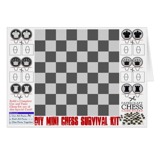 DIY Mini Chess Survival Kit Papercraft (Front Horizontal)