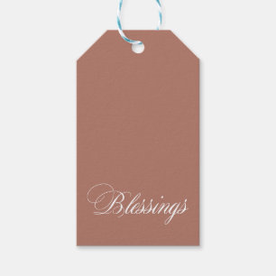 DIY Mocha Beige White Blessings Gift Tags