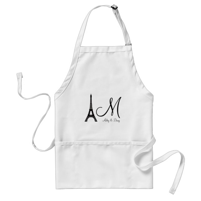 DIY Monogram Eiffel tower design Standard Apron (Front)