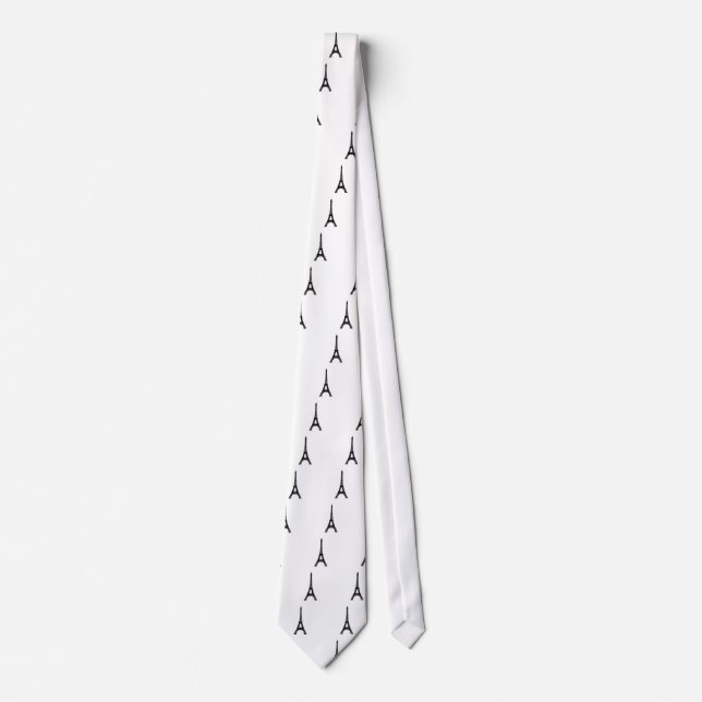 DIY Monogram Eiffel tower design Tie (Front)