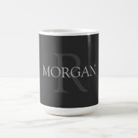 DIY Monogram & Name, Classic Black With Grey Text
