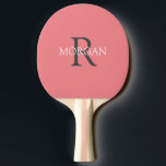 DIY Monogram & Name, Grey & White Text, Coral Ping Pong Paddle<br><div class="desc">Personalise with your Monogram and Name In Grey and White text. This simple Classic Coral Design can also be used to promote your Company Name.</div>