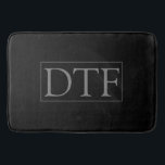 DIY Monogram or Name, Classic Black with Grey Text Bath Mat<br><div class="desc">Personalise with your Monogram or Name In Grey Text in Grey Box. This simple Classic Black Design is sure to get attention.</div>