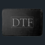 DIY Monogram or Name, Classic Black with Grey Text Bath Mat<br><div class="desc">Personalise with your Monogram or Name In Grey Text in Grey Box. This simple Classic Black Design is sure to get attention.</div>