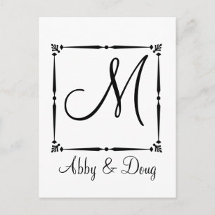 DIY Monogram template with decorative border Postcard